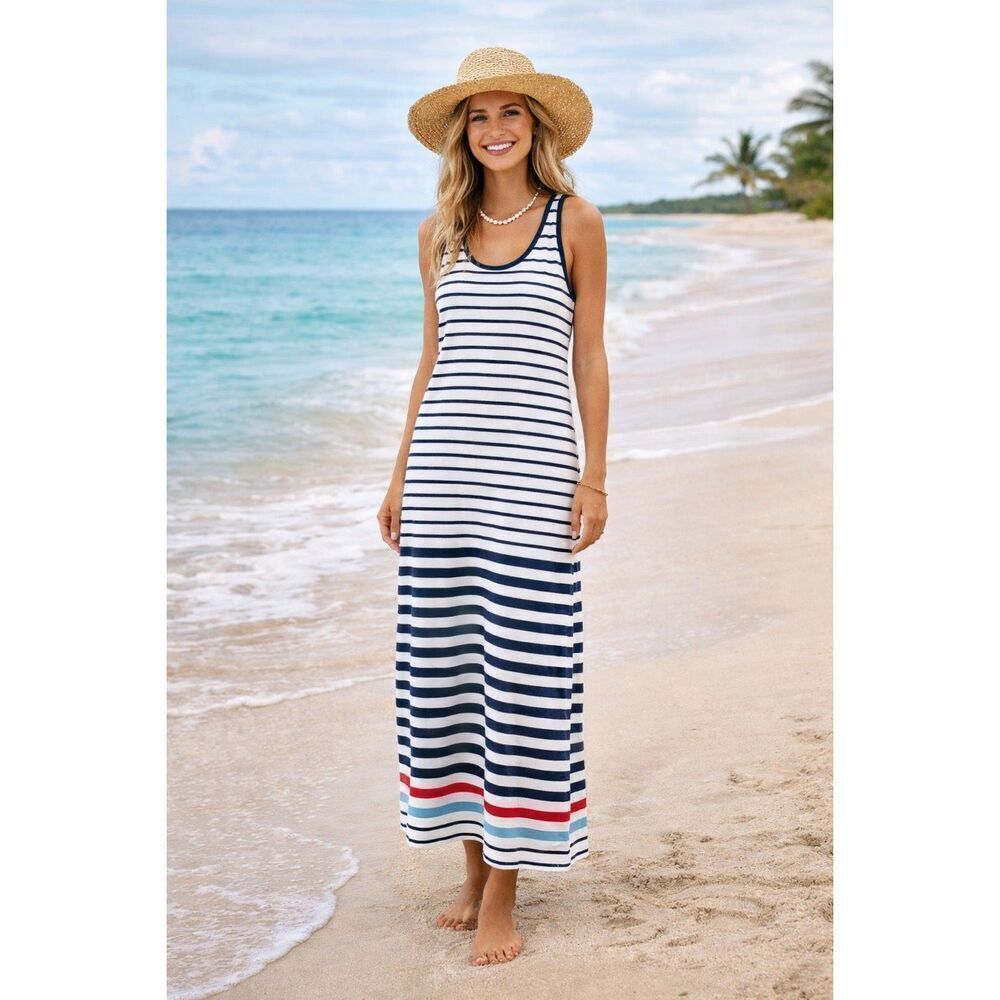 SOUTHERN TIDE Striped Maxi Dress Nautical Coastal Summer Dress *NEW*